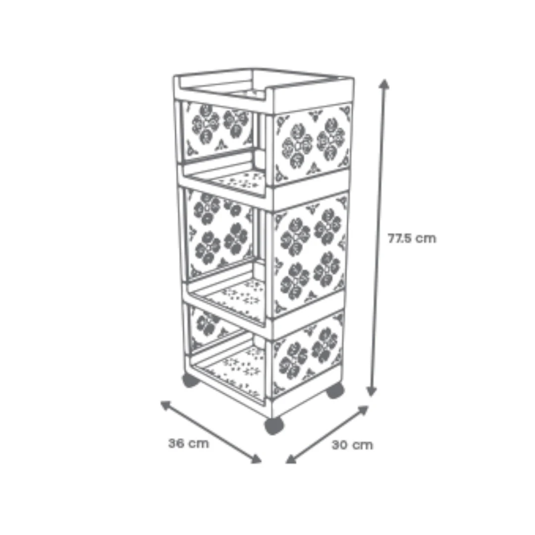 Carrito Organizador de 4 Estantes - Color Rosa - Image 4