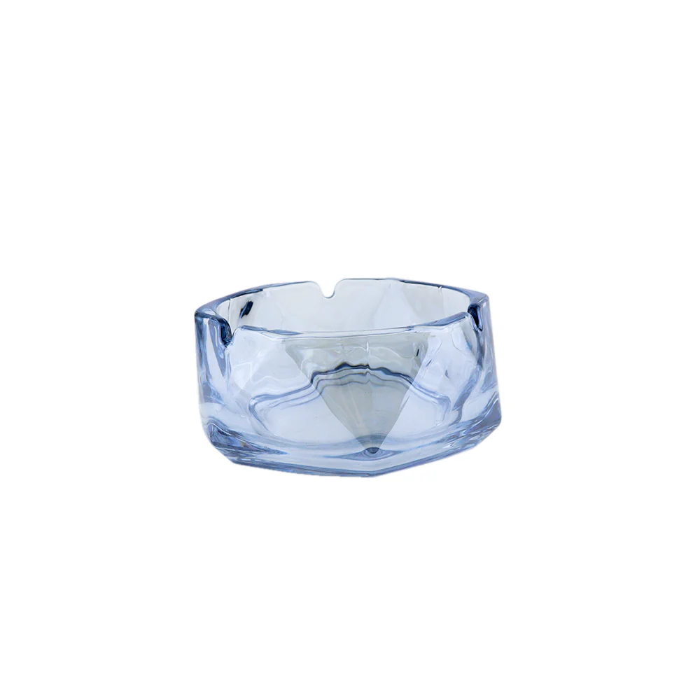 Cenicero de Cristal Tornasol Azul Hexagonal - Image 4