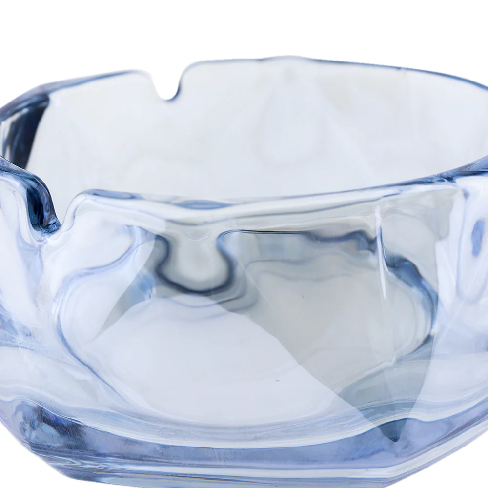 Cenicero de Cristal Tornasol Azul Hexagonal - Image 5