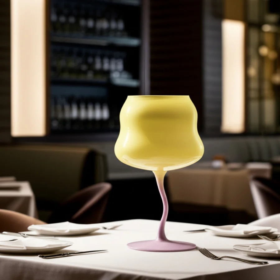 Copa de Vino Amarillo y Rosa - Image 3