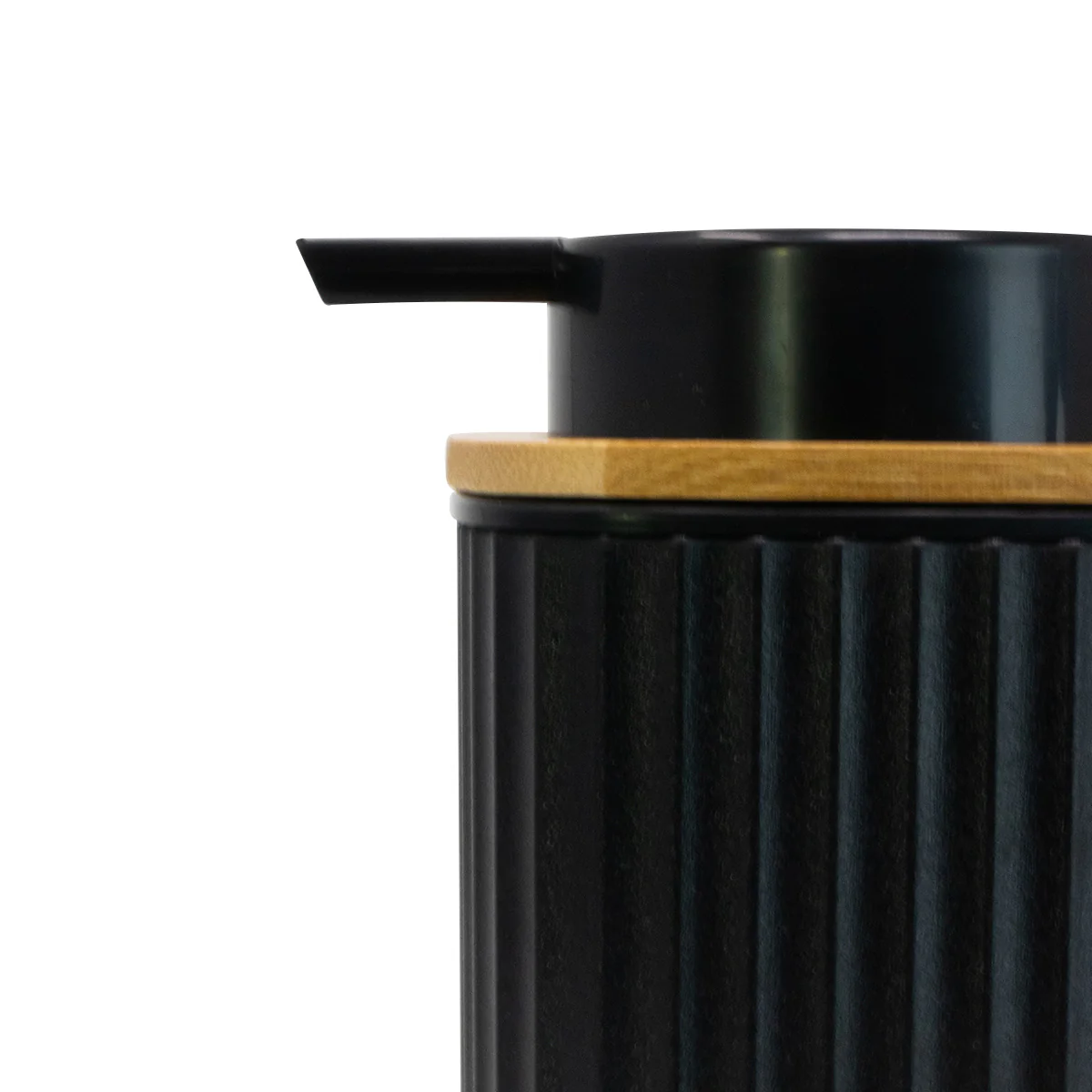 Dispensador de Shampoo de manos Negro C/Tapa Bambú - Image 3