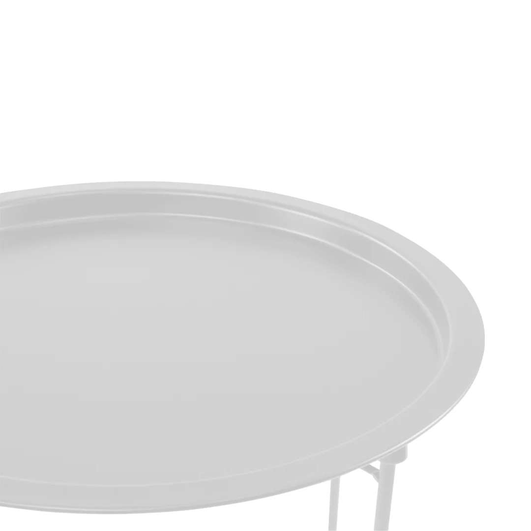 Mesa Lateral con Bandeja Redonda - Color Blanco - Image 3