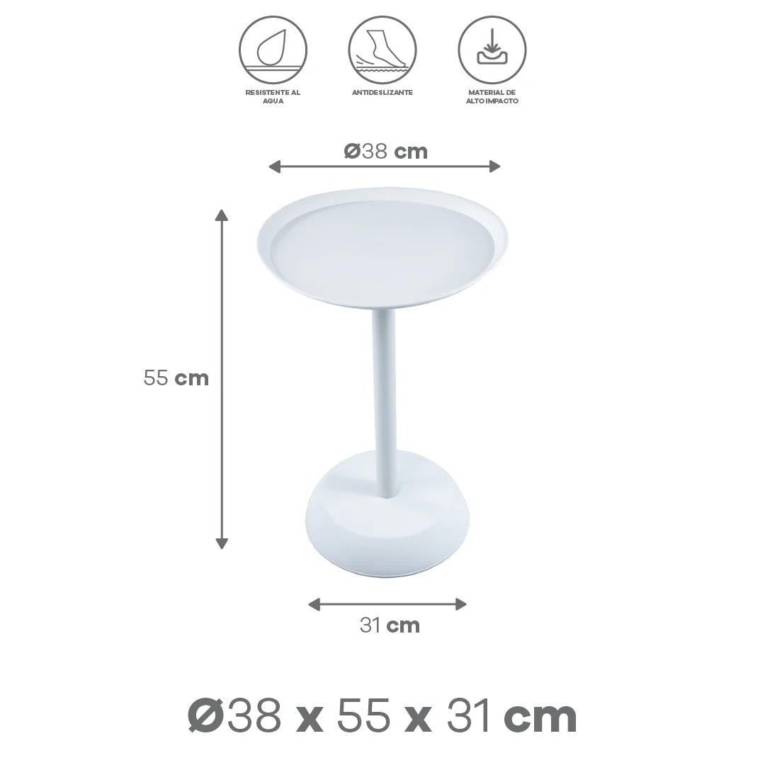 Mesa Auxiliar Redonda “Tulipán” - Color Blanco - Image 4