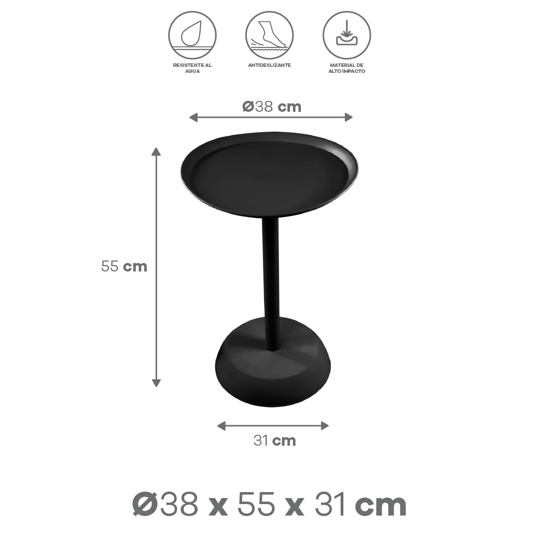 Mesa Auxiliar Redonda “Tulipán” - Color Negra - Image 4