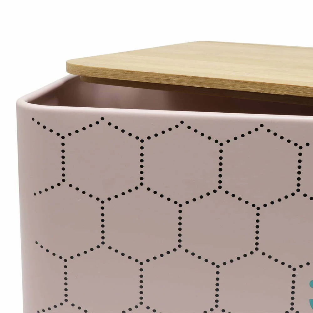 Contenedor Metálico Rectangular con Tapa de Bambú - Panera - Image 5