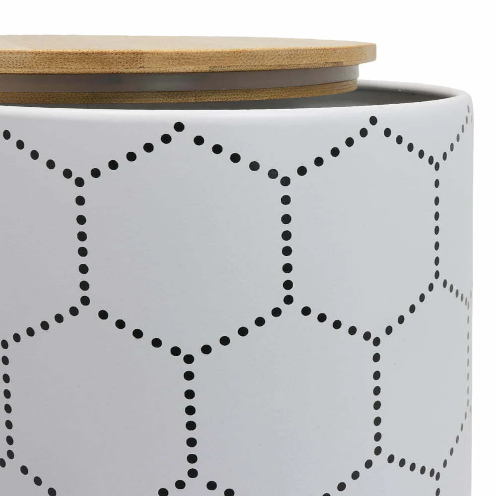 Recipiente Contenedor Metálico Redondo Blanco - Image 3