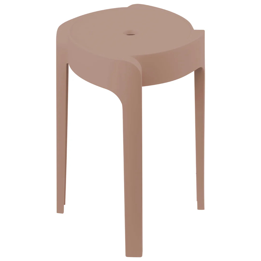 Set de 4 Bancos de Plástico Apilables – Color Café Claro - Image 5