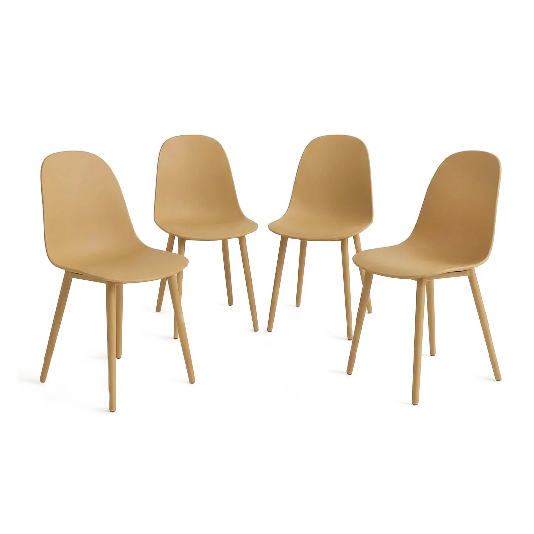 Set de 4 Sillas Ergonómicas – Color Mostaza - Image 3