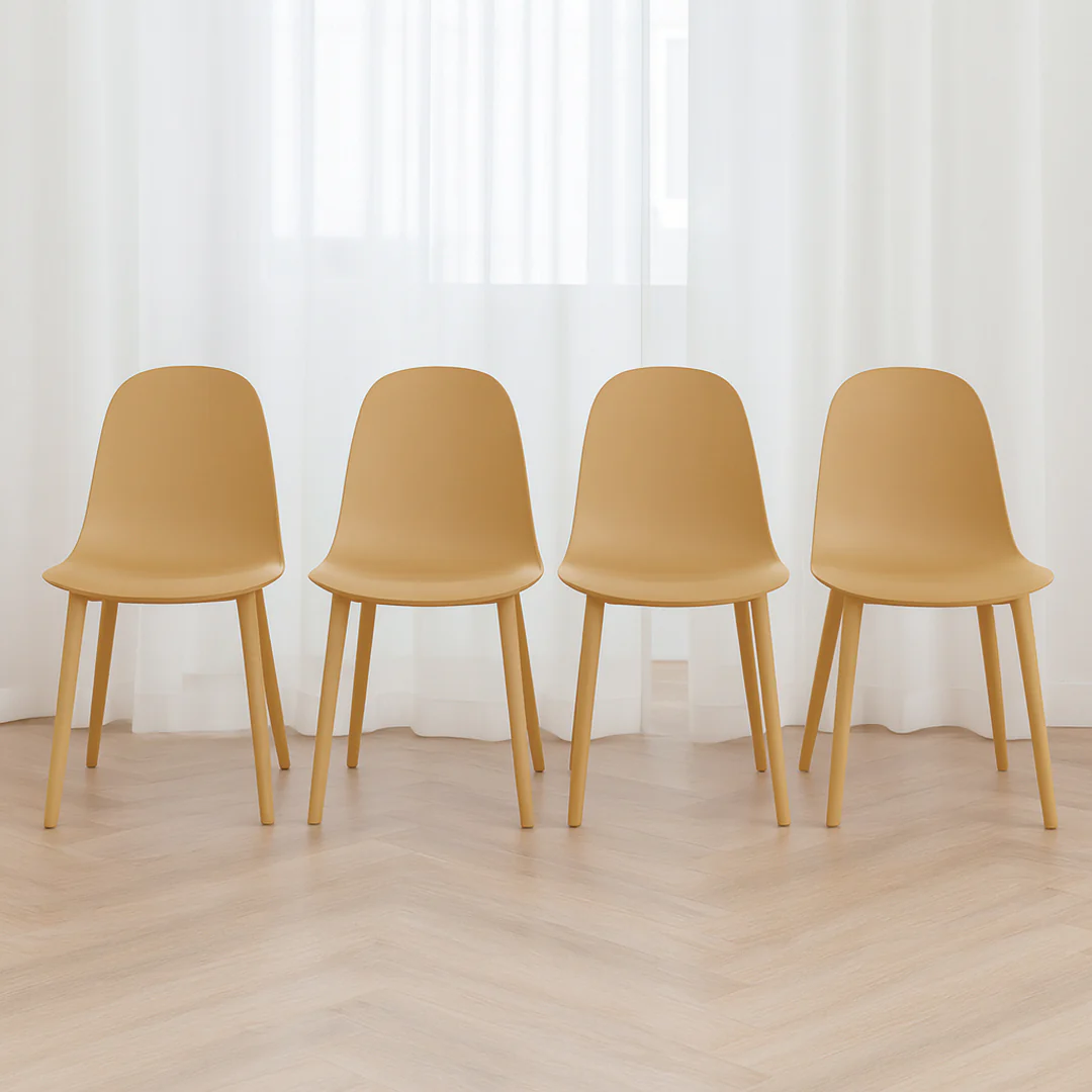 Set de 4 Sillas Ergonómicas – Color Mostaza - Image 5