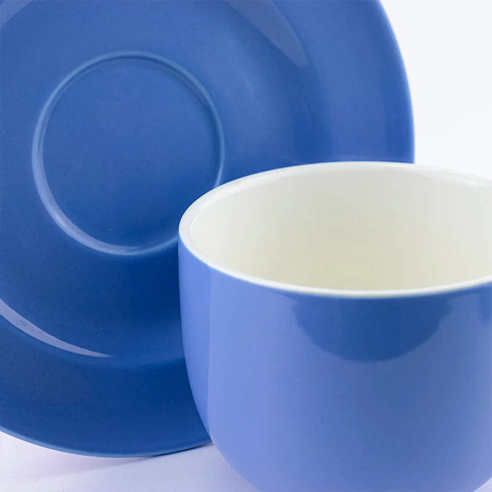 Taza y Platillo Cerámica Azul Mate - 270 ml - Image 3