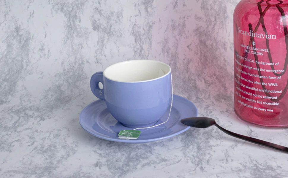 Taza y Platillo Cerámica Azul Mate - 270 ml - Image 9